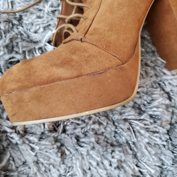 H and M Tan Platform Booties Size 41 EU/9.5 US - Picture 8 of 11